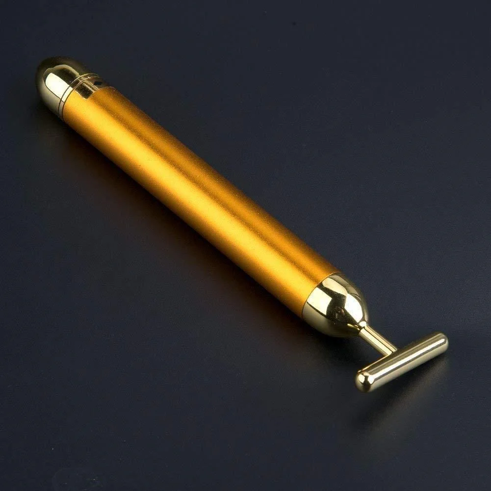 24K Gold Energy Beauty Bar Electric Facial Massage Roller - Image 3