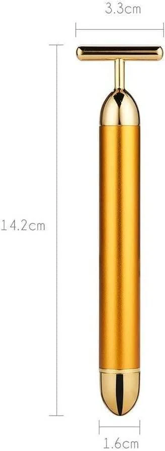 24K Gold Energy Beauty Bar Electric Facial Massage Roller - Image 4