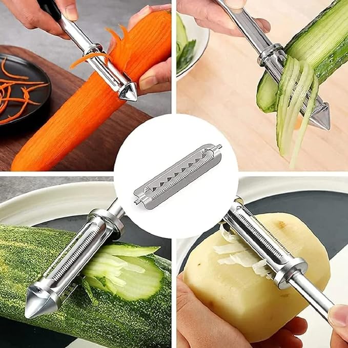 3 in 1 Stainless steel Multifunctional Veggie Peeler (Buy 1 Get 1 FREE) - Image 3