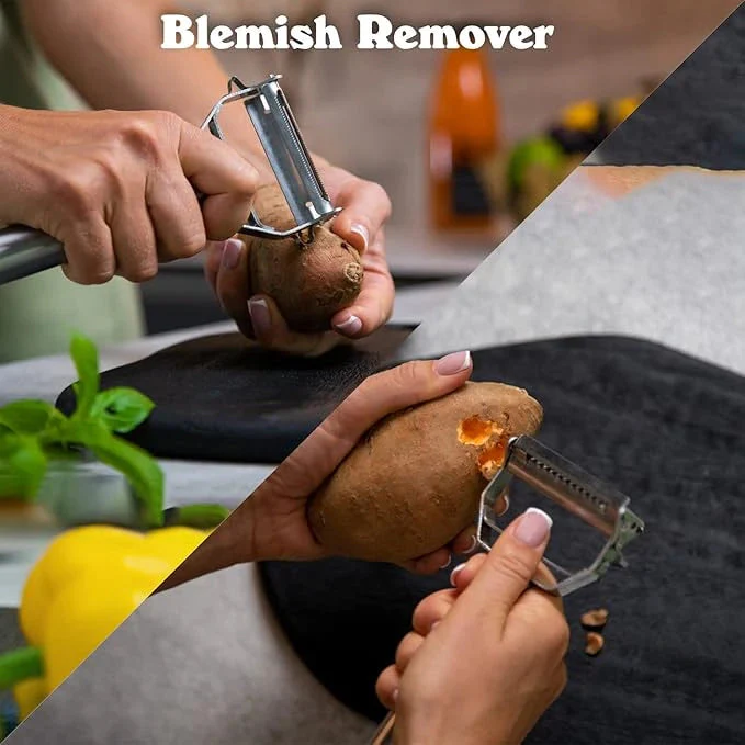 3 in 1 Stainless Peeler | Sharp Blades, Anti-Rust | For Quick, Clean Prep - Image 2
