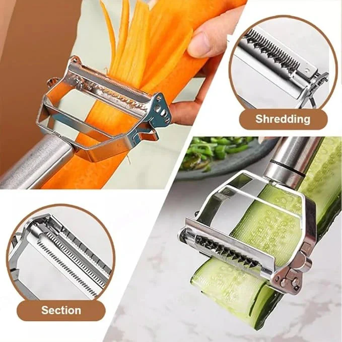 3 in 1 Stainless Peeler | Sharp Blades, Anti-Rust | For Quick, Clean Prep - Image 4