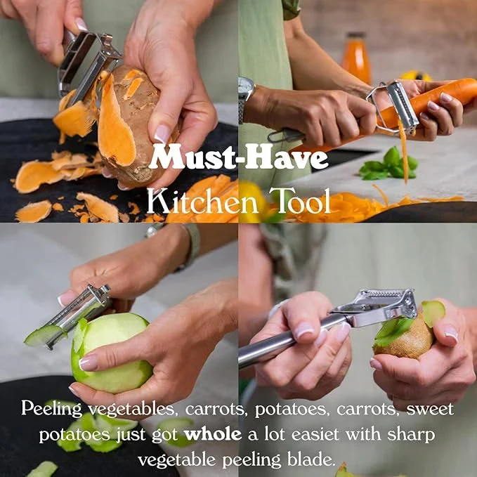 3 in 1 Stainless Peeler | Sharp Blades, Anti-Rust | For Quick, Clean Prep - Image 6