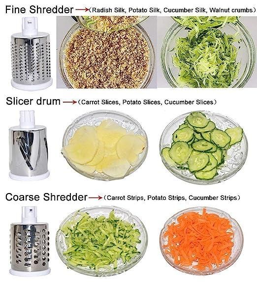 4 in 1 Rotary Drum Vegetable Grater & Slicer - Image 4