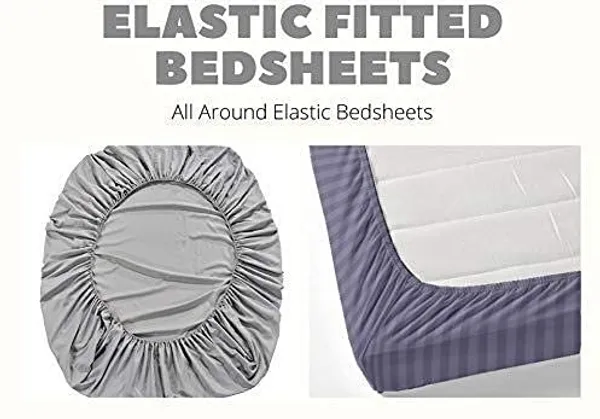 ELASTIC FITTED DOUBLE BED BEDSHEET WITH 2 PILLOW COVERS (BUY 1 GET 1 FREE) - Image 4