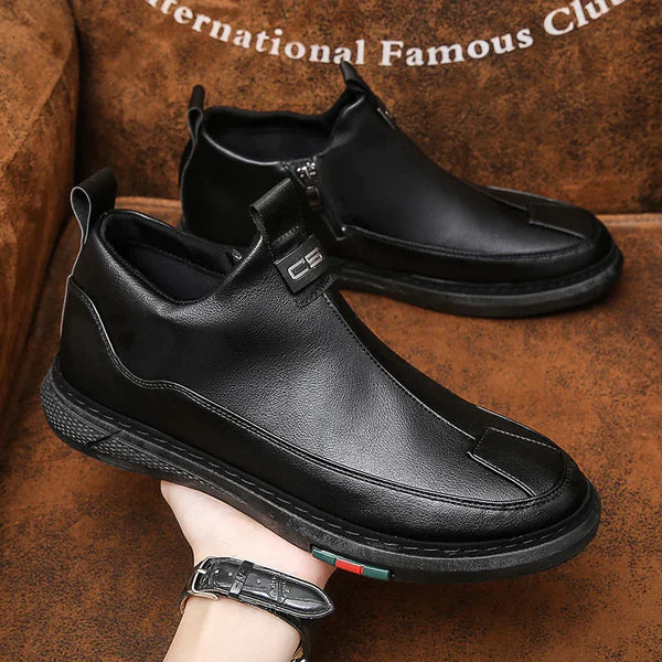 BLACK ZIP CASUAL SHOES FOR MEN - Image 4