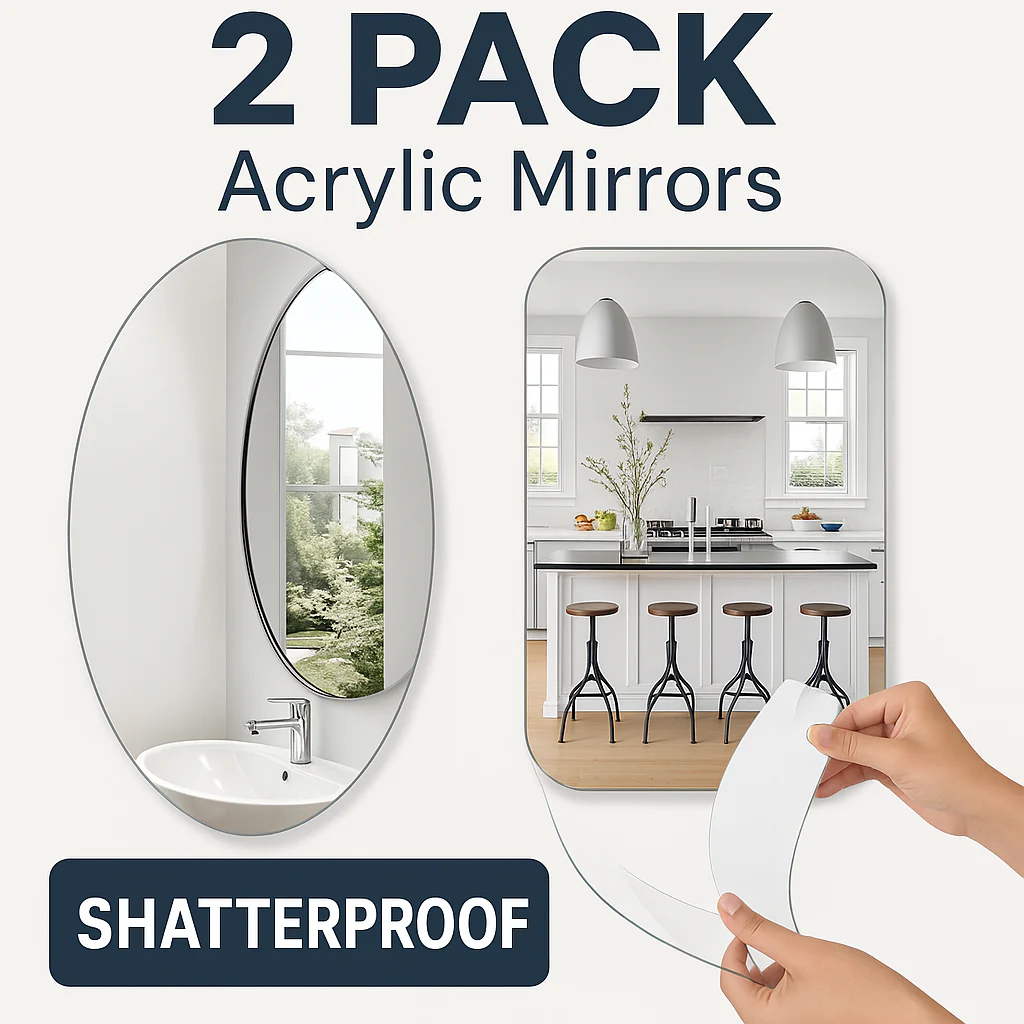 Combo of Oval Shape & Square Shape Mirror (Pack of 2)
