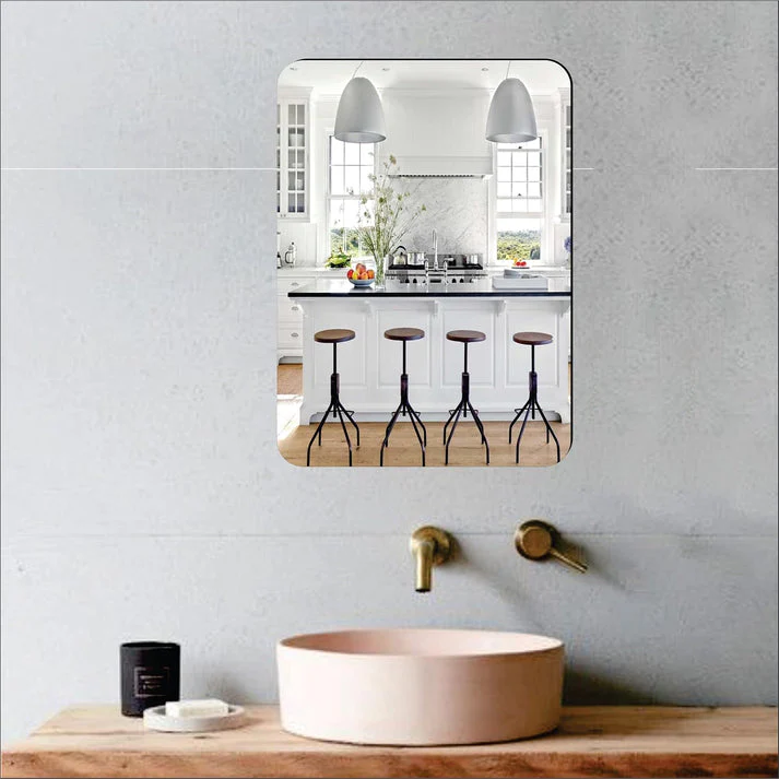 Combo of Oval Shape & Square Shape Mirror (Pack of 2) - Image 2