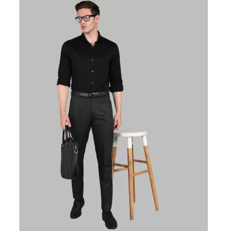 🔥👖High Stretch Men's Classic Pant For Men (BLACK) 💖 - Image 6