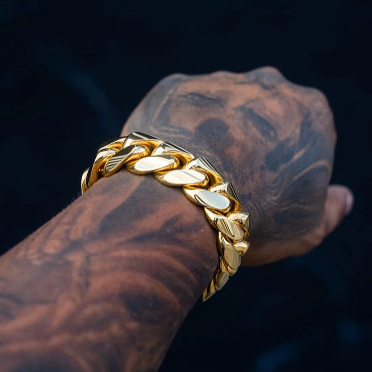 Gold Cuban Bracelet Men - Image 2