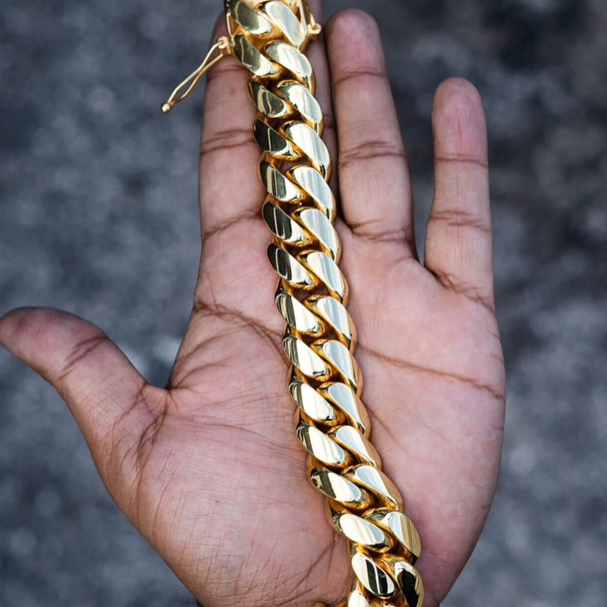 Gold Cuban Bracelet Men - Image 3
