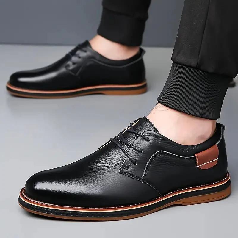 Men's Derby Party Lace Up Casual Shoes - Image 4