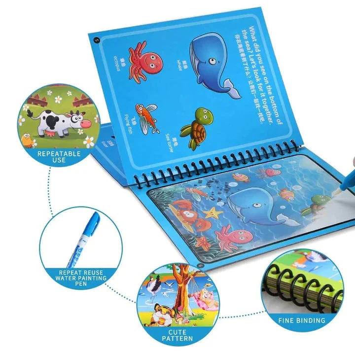 Reusable Magic Water Painting Book ( Pack of 4 ) - Image 2