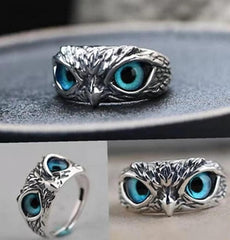 SILVER PLATED OWL RING - ADJUSTABLE SIZE - Image 3