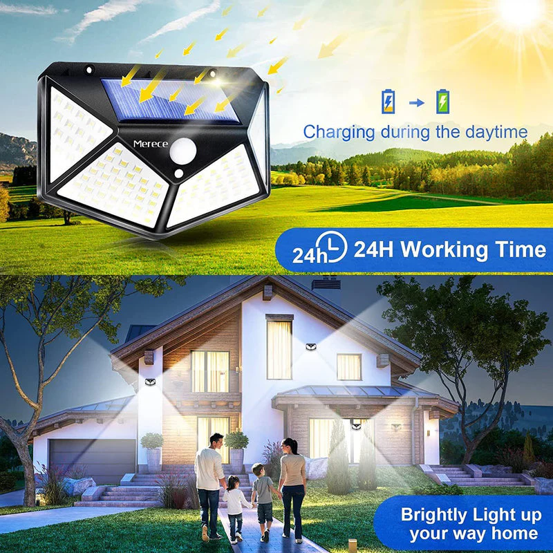SOLAR MOTION SENSOR LIGHT FOR HOME AND GARDEN,OUTDOORS,BRIGHT SOLAR WIRELESS SECURITY MOTION SENSOR - Image 2