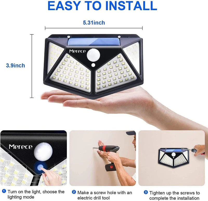 SOLAR MOTION SENSOR LIGHT FOR HOME AND GARDEN,OUTDOORS,BRIGHT SOLAR WIRELESS SECURITY MOTION SENSOR - Image 4