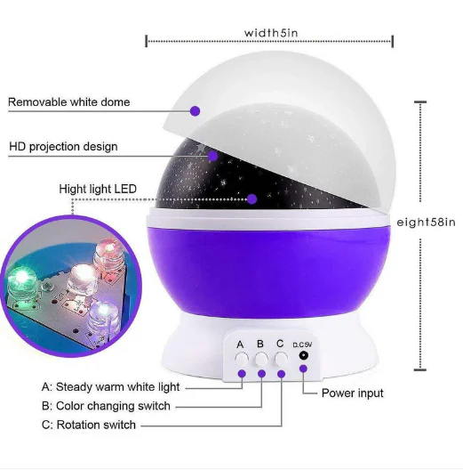 Star Master Dream Color Changing Rotating Projection Lamp - Image 10