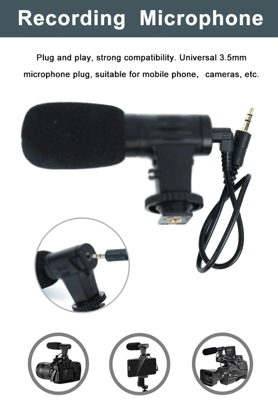 Professional video Microphone kit with Tripod Stand and LED Light - Image 12
