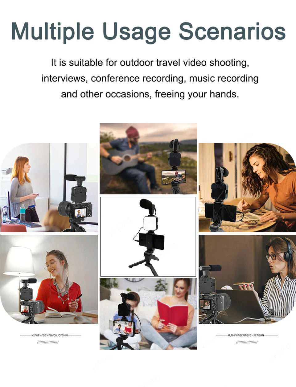 Professional video Microphone kit with Tripod Stand and LED Light - Image 13