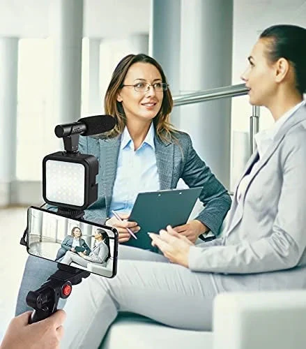Professional video Microphone kit with Tripod Stand and LED Light - Image 2