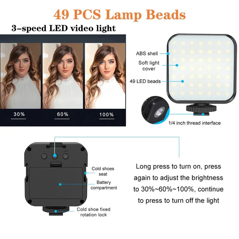 Professional video Microphone kit with Tripod Stand and LED Light - Image 9