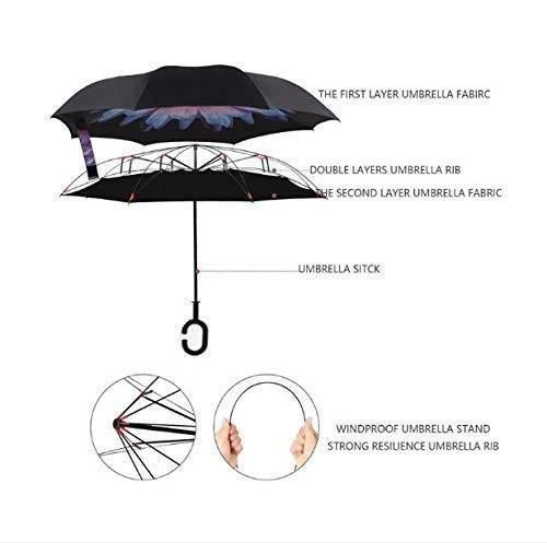Double Layer Inverted Reversible Umbrella (Multicolor) - Image 4