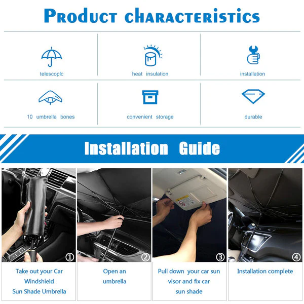 Car Sun Shade Windshield Cover Umbrella - Image 11