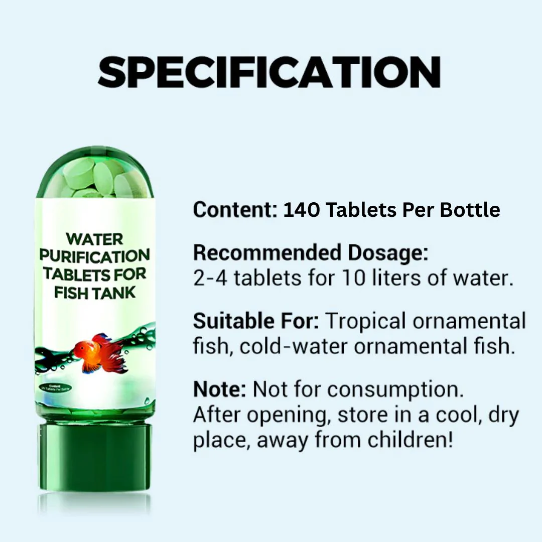 Aquarium Purifying Tablets (Pack of 140) – Safe for All Fish | 1 to 4 tab per 10L - Image 9